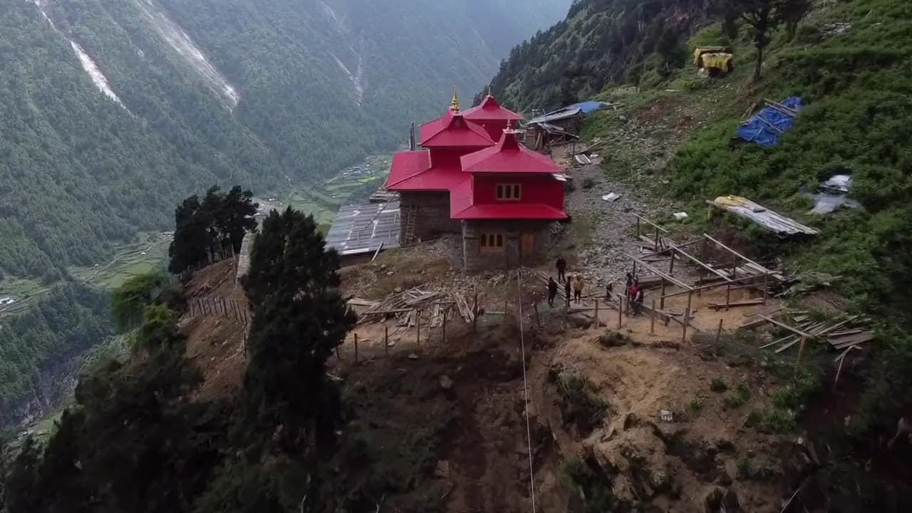 Aerial view of Naksa Chholing Gumba